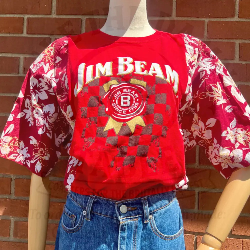 Reworked Jim Beam Short Sleeve Shirts & Tops
