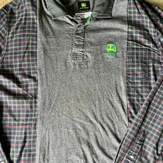Reworked John Deer Flannel Long Sleeve Shirts & Tops