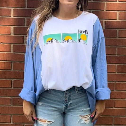 Reworked Levi’s Long Sleeve Shirts & Tops
