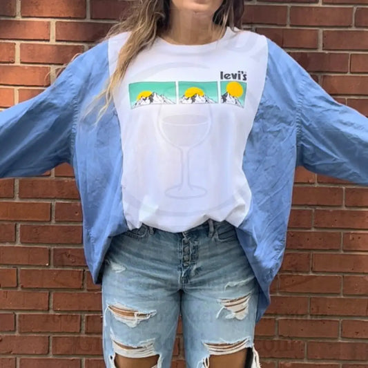 Reworked Levi’s Long Sleeve Shirts & Tops