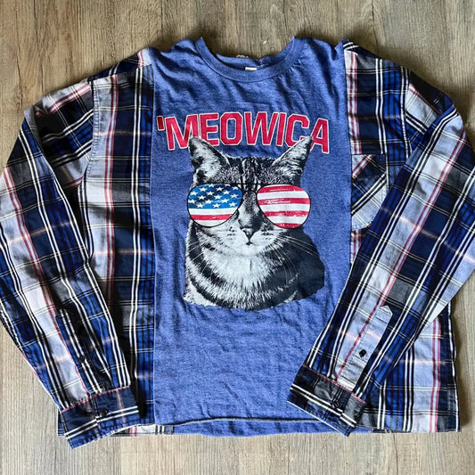 Reworked Meowica Long Sleeve Shirts & Tops