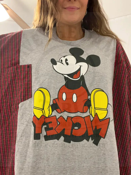 Reworked Mickey Mouse Long Sleeve Shirts & Tops
