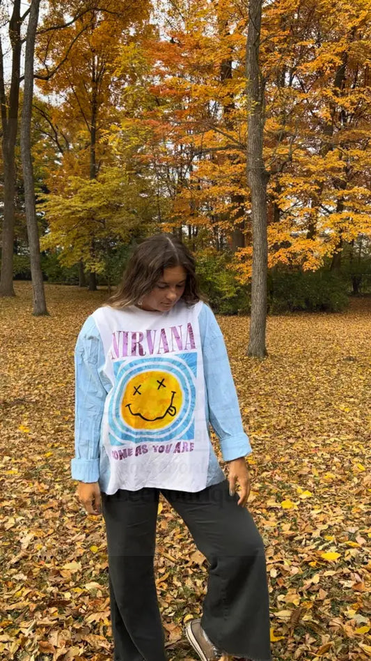 Reworked Nirvana Long Sleeve Shirts & Tops