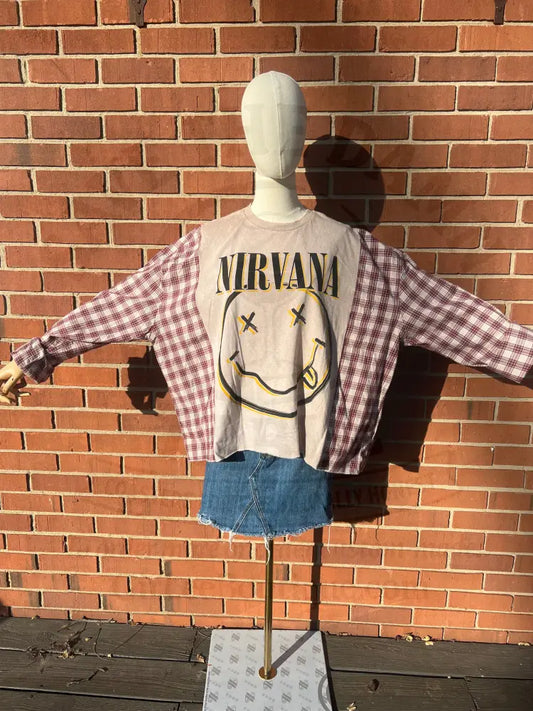 Reworked Nirvana Long Sleeve Shirts & Tops