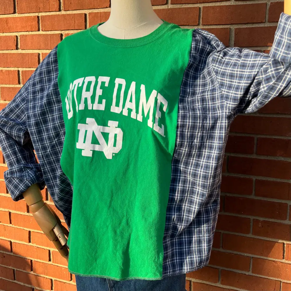 Reworked Notre Dame Long Sleeve Shirts & Tops