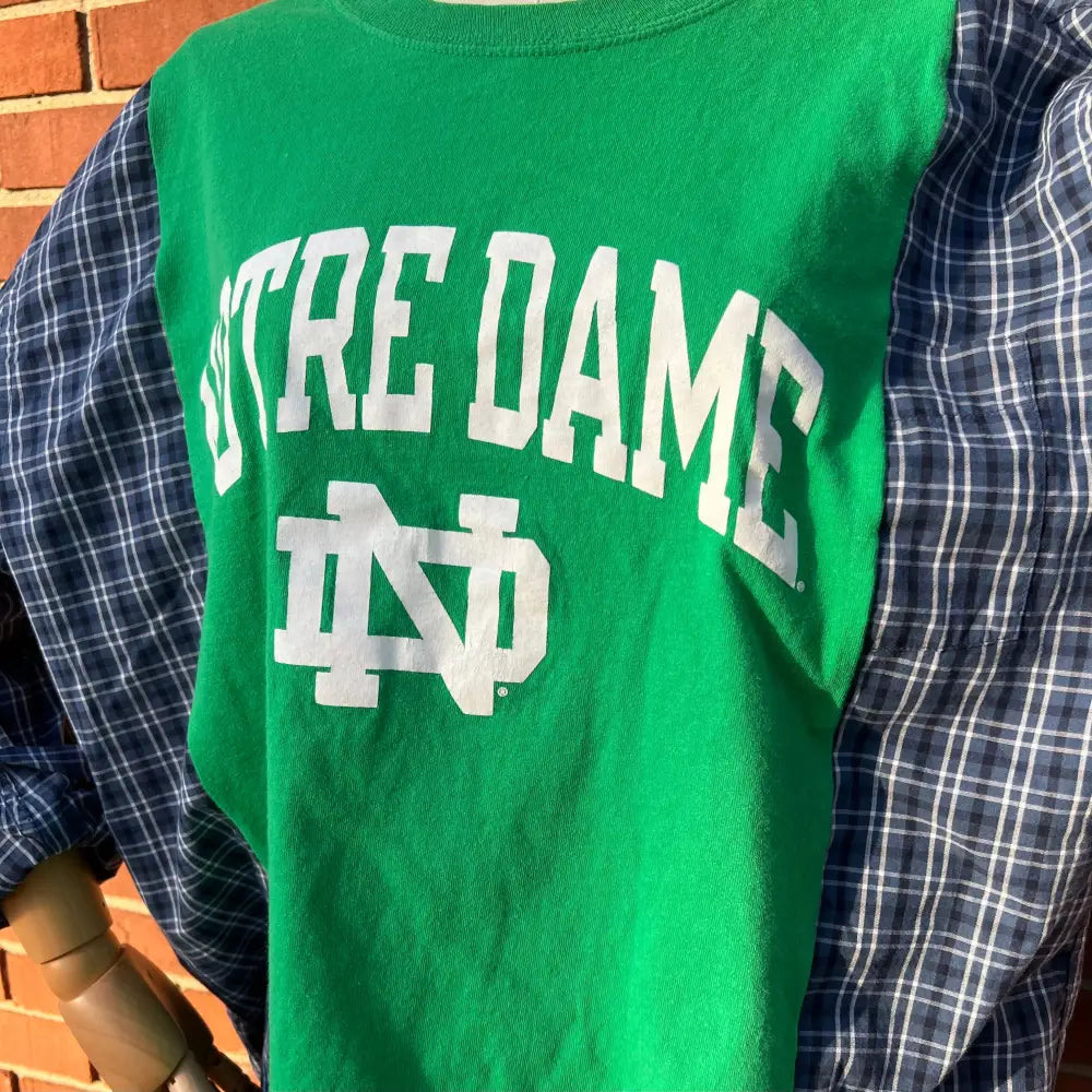 Reworked Notre Dame Long Sleeve Shirts & Tops