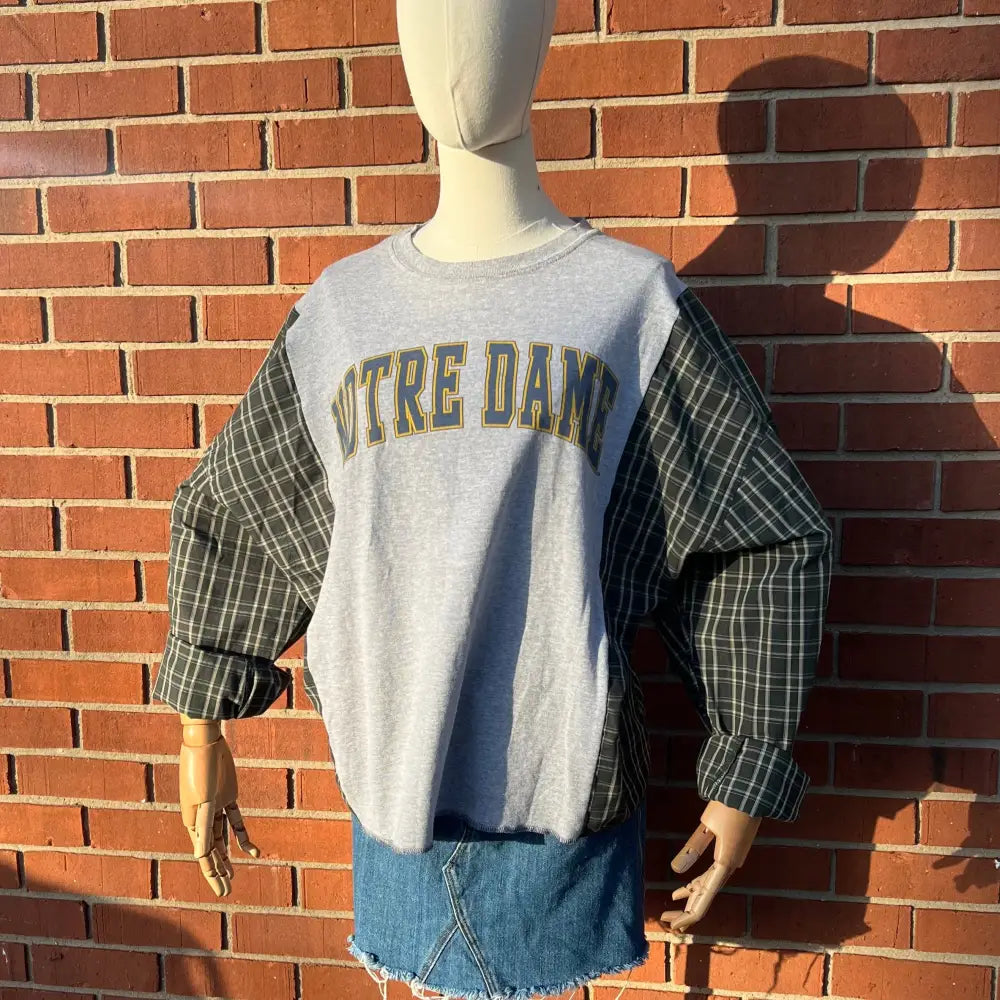 Reworked Notre Dame Long Sleeve Shirts & Tops