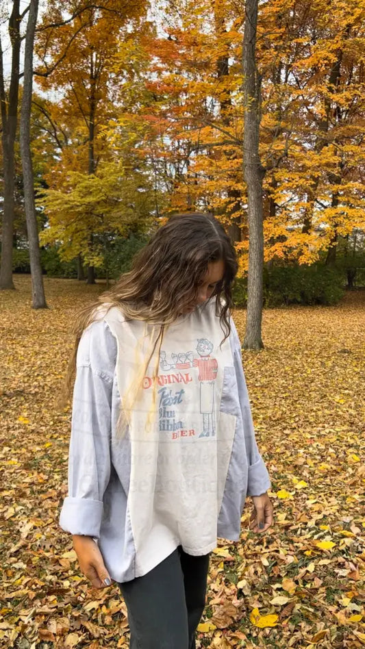 Reworked Pabst Blue Ribbon Long Sleeve Shirts & Tops
