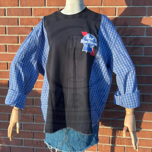 Reworked Pabst Blue Ribbon Long Sleeve Shirts & Tops