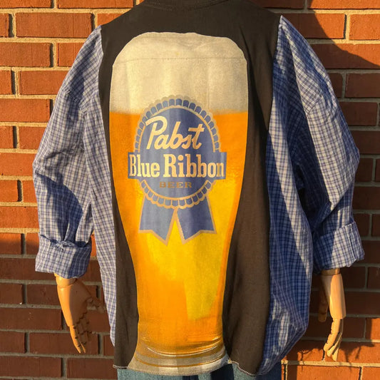 Reworked Pabst Blue Ribbon Long Sleeve Shirts & Tops