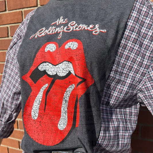 Reworked Rolling Stones Long Sleeve Shirts & Tops