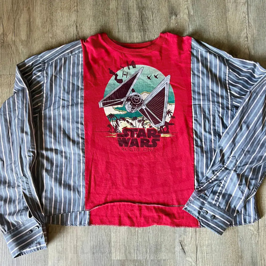 Reworked Star Wars Flannel Long Sleeve Shirts & Tops