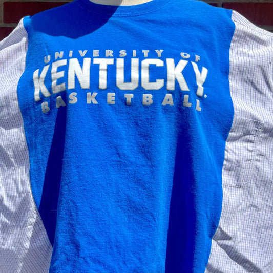 Reworked University of Kentucky Basketball Flannel Long Sleeve Shirts & Tops