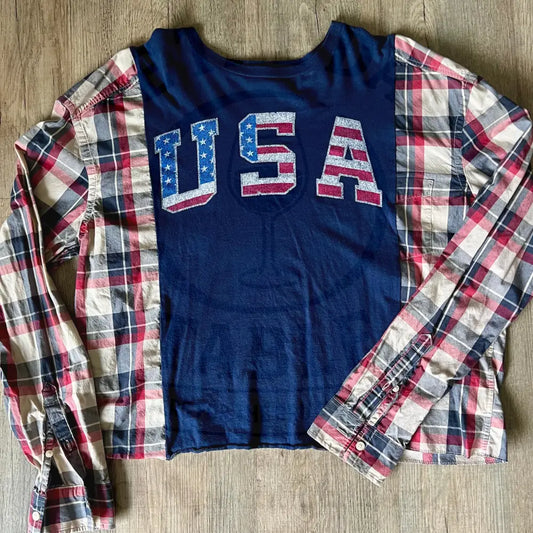 Reworked USA Long Sleeve Shirts & Tops