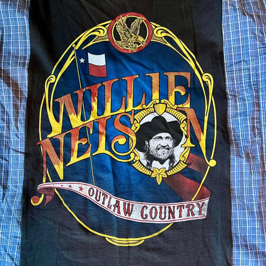 Reworked Willie Nelson Short Sleeve Shirts & Tops
