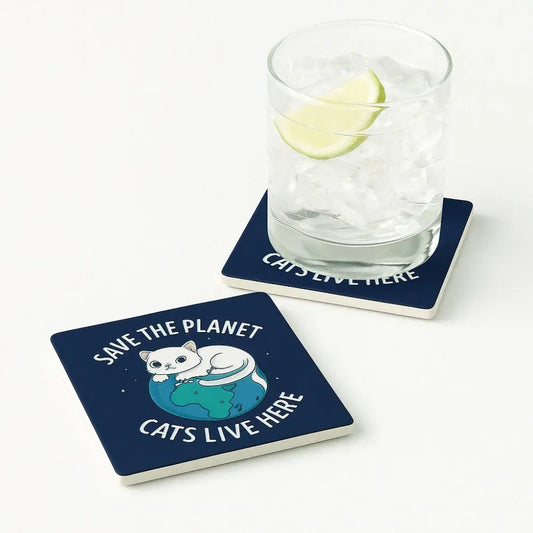 Save the Planet You’re on It With Cats Coaster