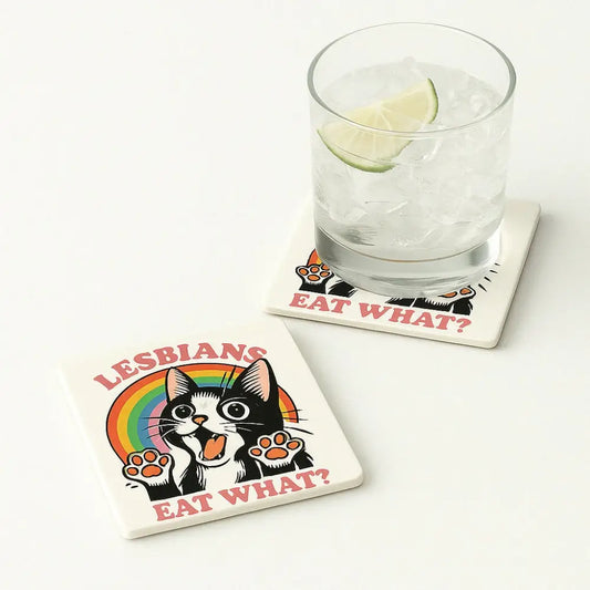 The Word is Out - Hide Your Cats Coaster