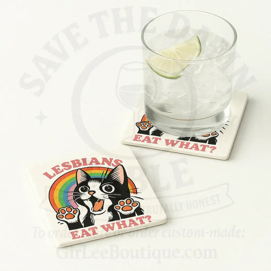 The Word is Out - Hide Your Cats Coaster