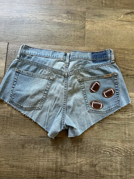 Upcycled Football Patch Shorts