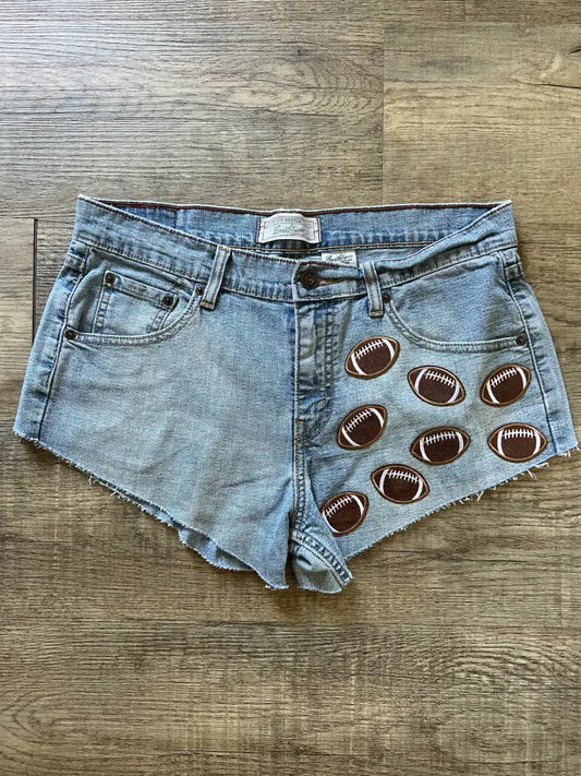 Upcycled Football Patch Shorts