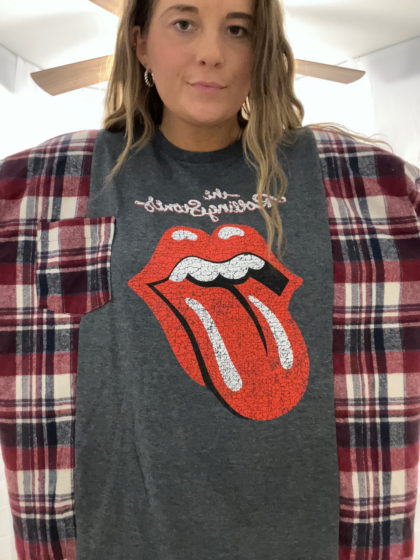 Reworked Rolling Stones Flannel Long Sleeve