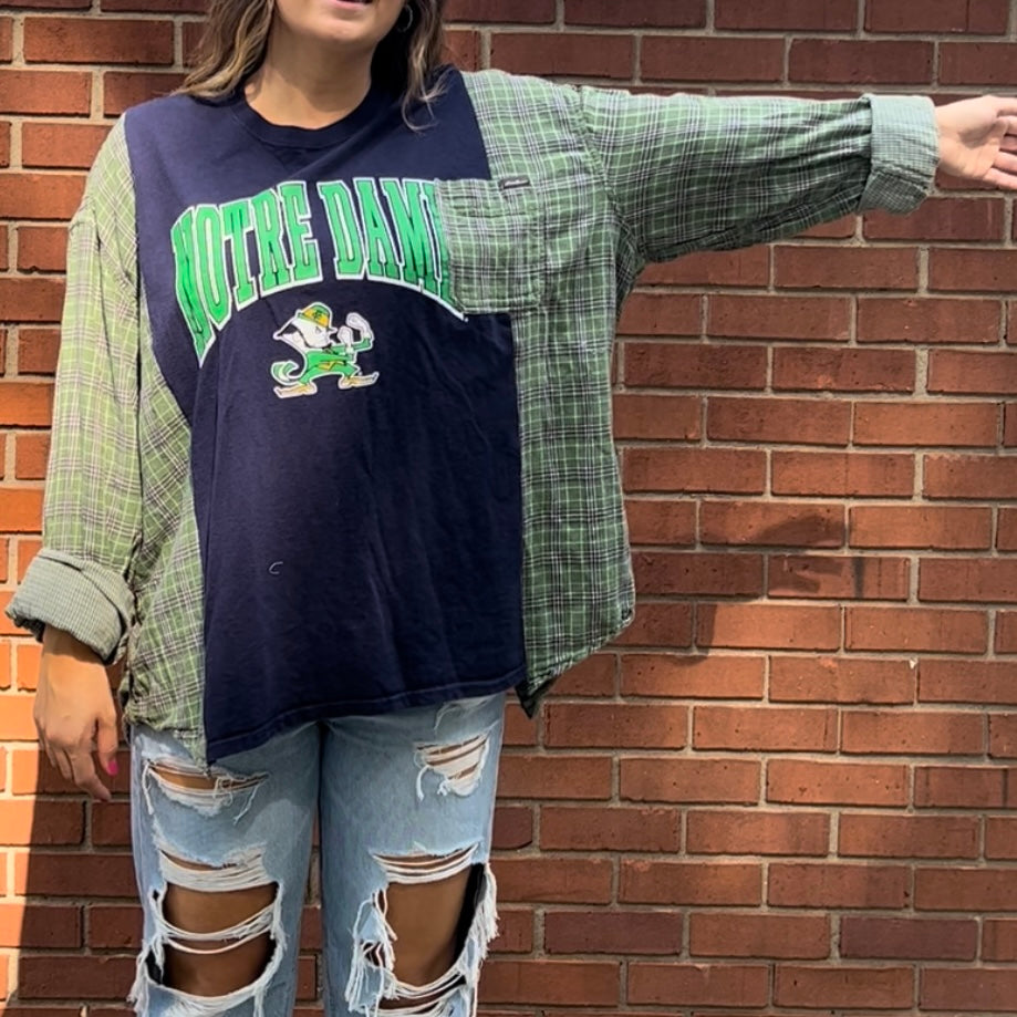 Reworked Notre Dame University Long Sleeve