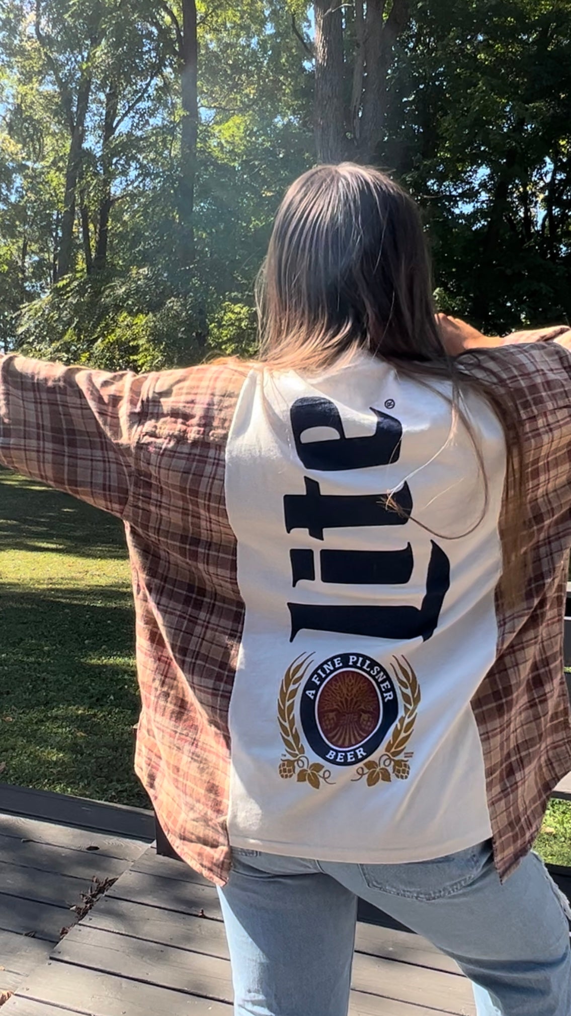 Reworked Miller Lite Flannel Long Sleeve