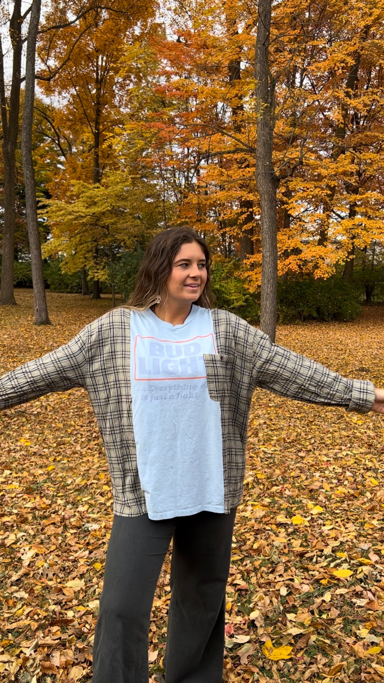 Reworked Bud Light Flannel Long Sleeve