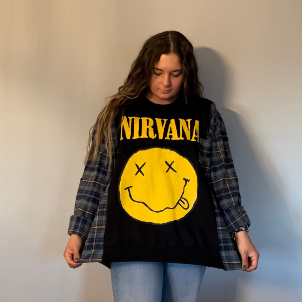 Reworked Nirvana Flannel Long Sleeve