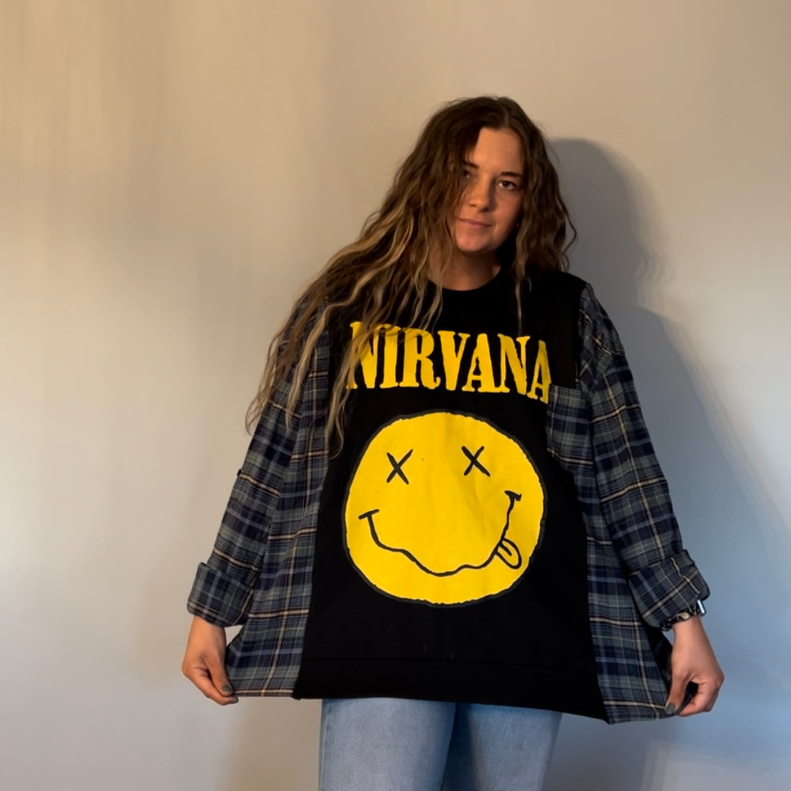 Reworked Nirvana Flannel Long Sleeve